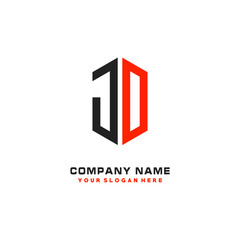 JD Letter Logo Hexagonal Design, initial logo for business,