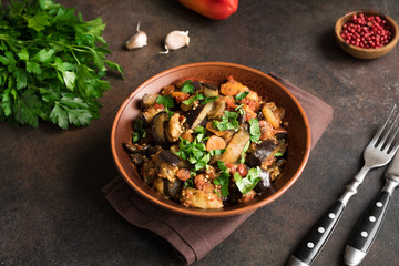 Ajapsandali stewed vegetables