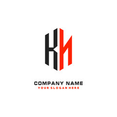 KN Initial Letter Logo Hexagonal Design, initial logo for business,