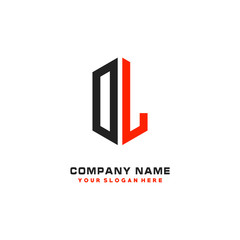 OL Initial Letter Logo Hexagonal Design, initial logo for business,