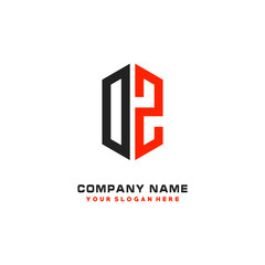 Fototapeta premium OZ Initial Letter Logo Hexagonal Design, initial logo for business,