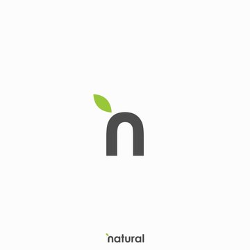 letter N for natural logo design unique