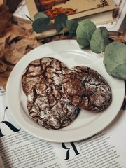 cookies in a plate on the table