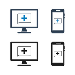 Online Healthcare Icon Set. Flat style vector EPS.