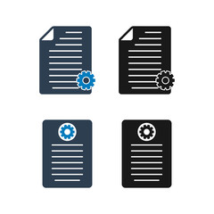 Technical Document Icon Set. Flat style vector EPS.