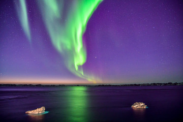 Icebergs And Aurora Borealis Greenland © Photos Of Greenland