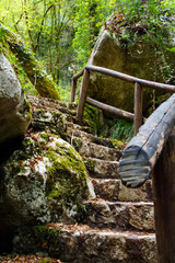 Stone stairs in the natural reserve of Morigerati