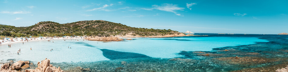 Fototapeta na wymiar Panoramic of beach in Sardinia island, Italy