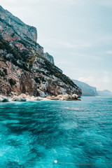 Water and slope textures along the coast of Sardinia, Italy 