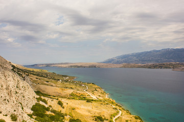 Landscape of the island of Pag, Adriatic Sea, Croatia