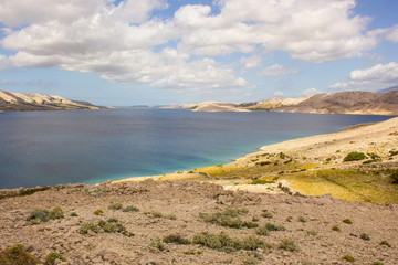 Landscape of the island of Pag, Adriatic Sea, Croatia
