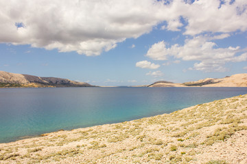 Landscape of the island of Pag, Adriatic Sea, Croatia