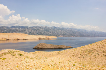 Landscape of the island of Pag, Adriatic Sea, Croatia