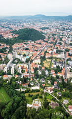 City Graz aerial view with district Geidorf in Styria, Austria