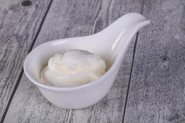 Sour cream in the bowl