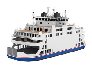 Passenger Ferry Boat Isolated