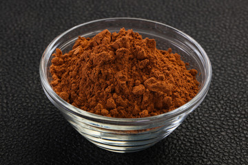 Cocoa powder in the bowl