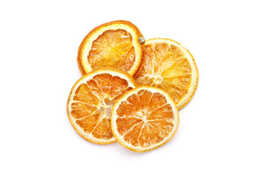 Dried orange fruits isolated on a white background
