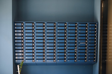 blue postal cells with numbering