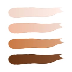 Makeup foundation color: ivory, beige, bronze, chocolate