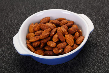 Almonds nuts heap
