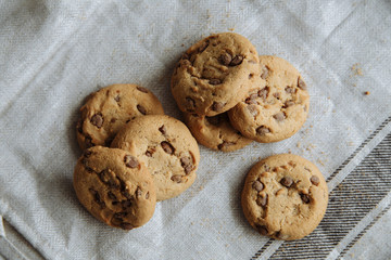cookies on light tablecloth
