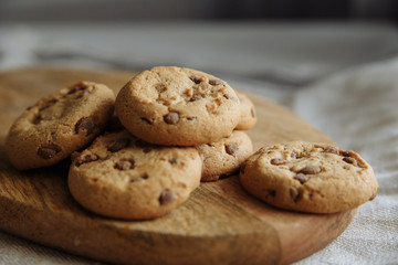 cookies on a wooden board