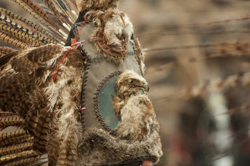 Mexico ancient dancer custome in Teotihuacan, Mexico