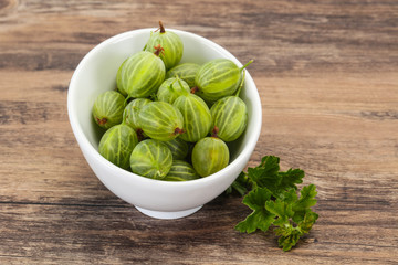 Fresh ripe green sweet gooseberry