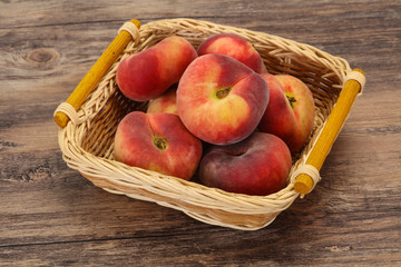 Sweet ripe tasty flat peach