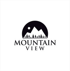 Mountain Adventure logo Vintage Hipster Retro silhouette. Mountain Outdoor Logo Design ,Hiking, Camping, Expedition And Outdoor Adventure. Exploring Nature