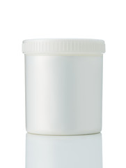 white can for cosmetics isolated on white background