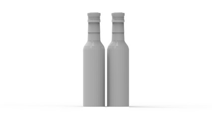 3d rendering of two bottles isolated in white studio background