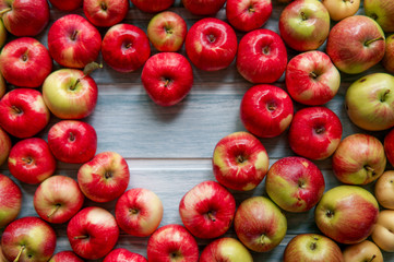 Heart shape apples background