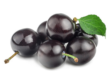 Cherry plums isolated on white