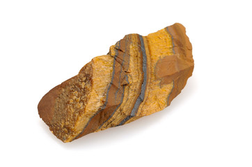 Mineral tiger eye on a white background.