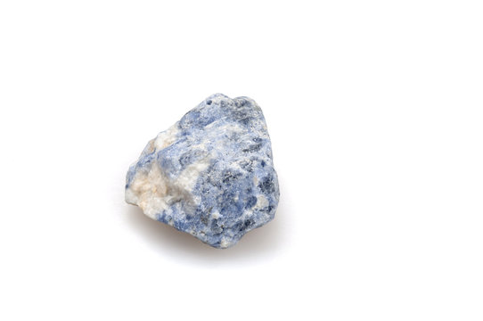 Mineral sodalite on a white background.