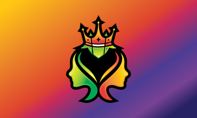 Leaf crown logo design vector minimalist template download Royal jungle logo design inspiration