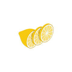 Lemon Vector 3d isometric, color web icons set, new flat style. Creative illustration design, idea for infographics.