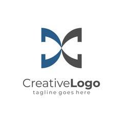 Square Linked Letter D and C Logo Design Vector Logo Template