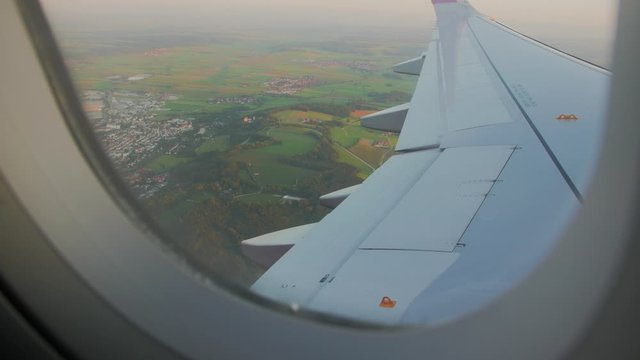Wing Flaps From Airplane Window