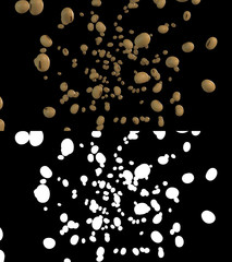 3D illustration of a soybean flow with alpha layer