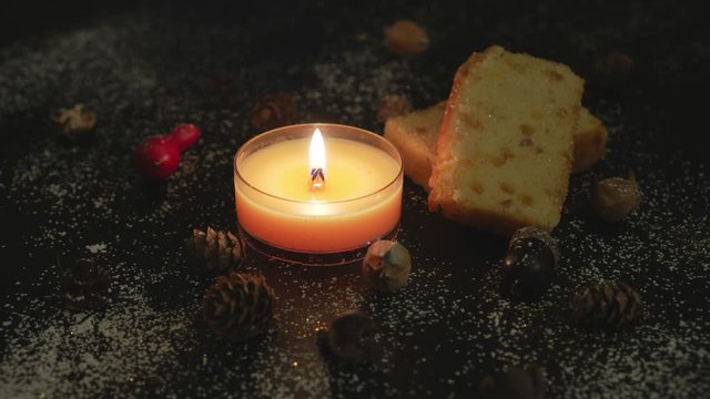 ハロウィンを彩るかぼちゃ色の木芯キャンドル