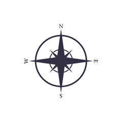 Simple vector nautical compas icon. Navigation map sign. © Ra