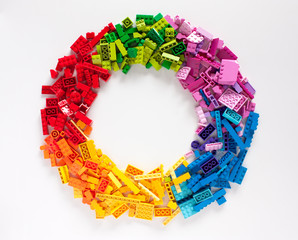 Colored toy bricks with place for your content.