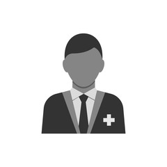 Medical consultant gray icon on white background. Vector illustration