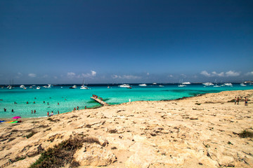 view to the paradise ibiza from island formentera