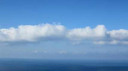 blue sky and clouds and sea