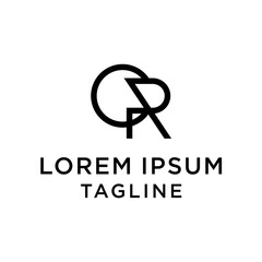 initial letter logo CR, RC logo template