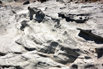 Eroded white rock by the Aegean sea